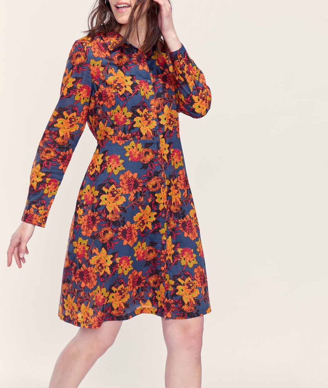 Robe chemise coton bio imprimé AGRA