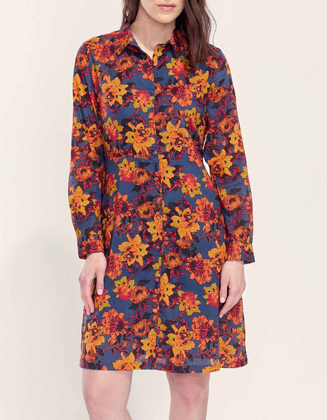 Robe chemise coton bio imprimé AGRA