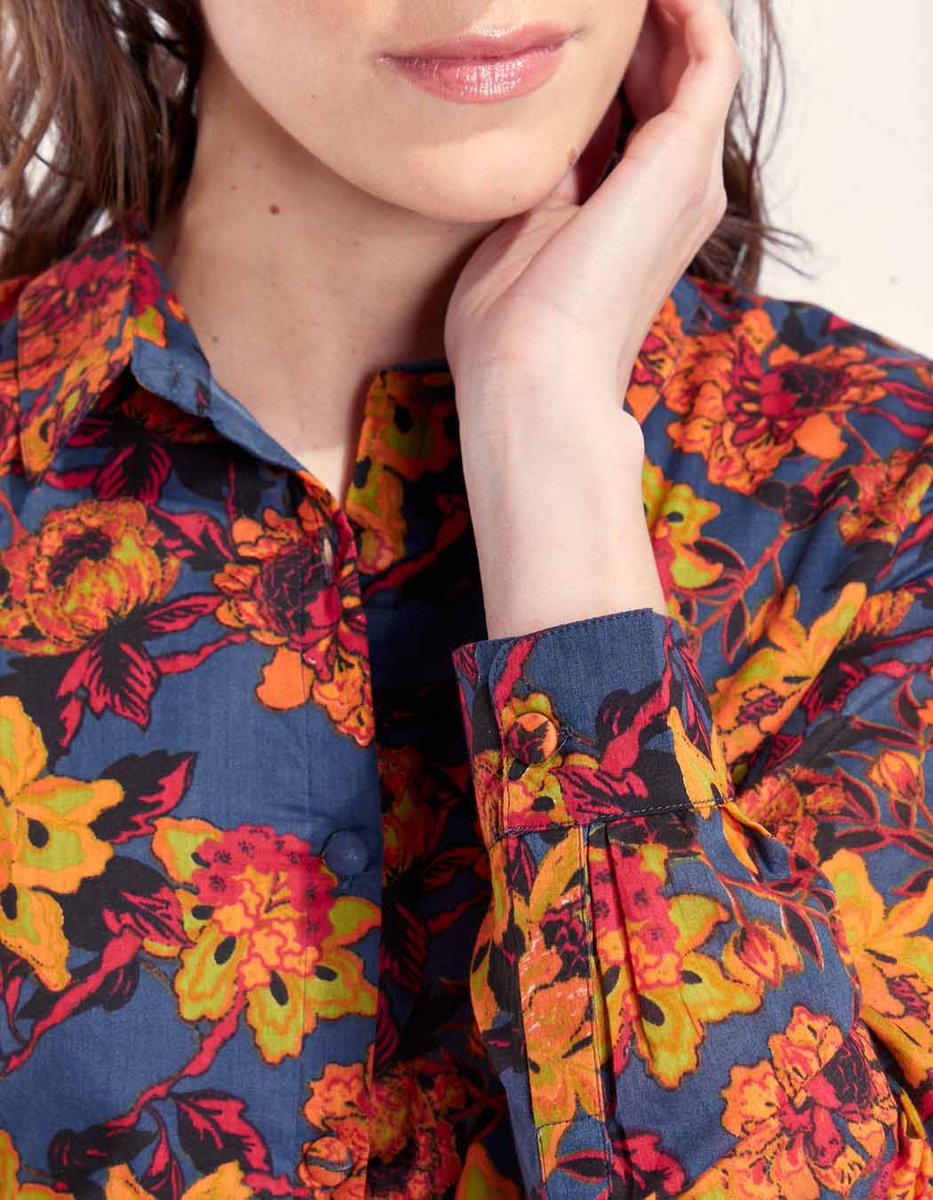 Robe chemise coton bio imprimé AGRA