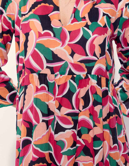 Robe longue bohème coton bio imprimé CATAYA