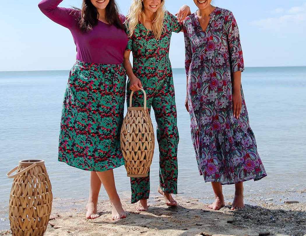 Robe longue bohème coton bio imprimé CATAYA