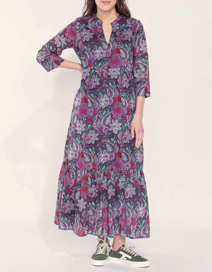Robe longue bohème coton bio imprimé CATAYA