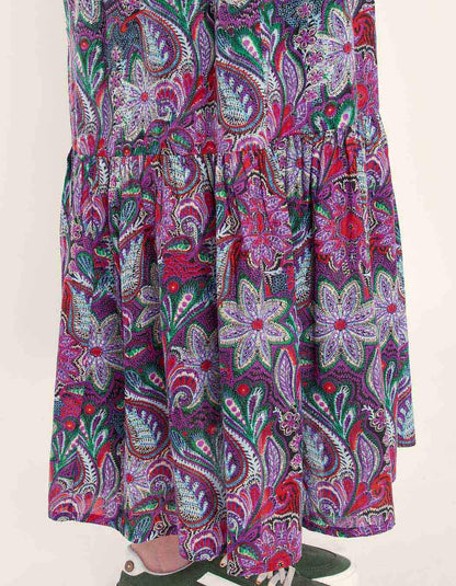 Robe longue bohème coton bio imprimé CATAYA