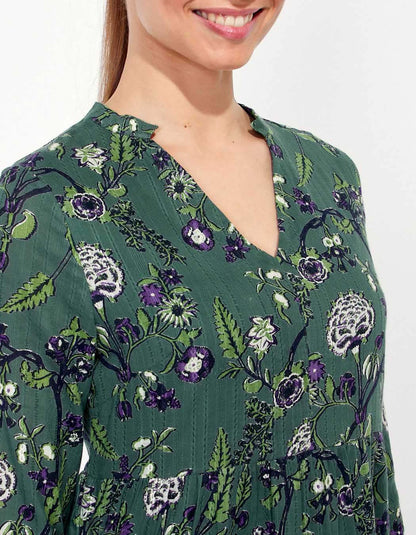 Robe coton volantée imprimée MIYAMA