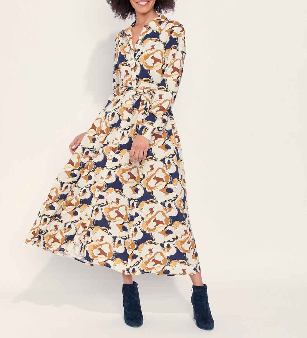 Robe chemise longue imprimée ALI