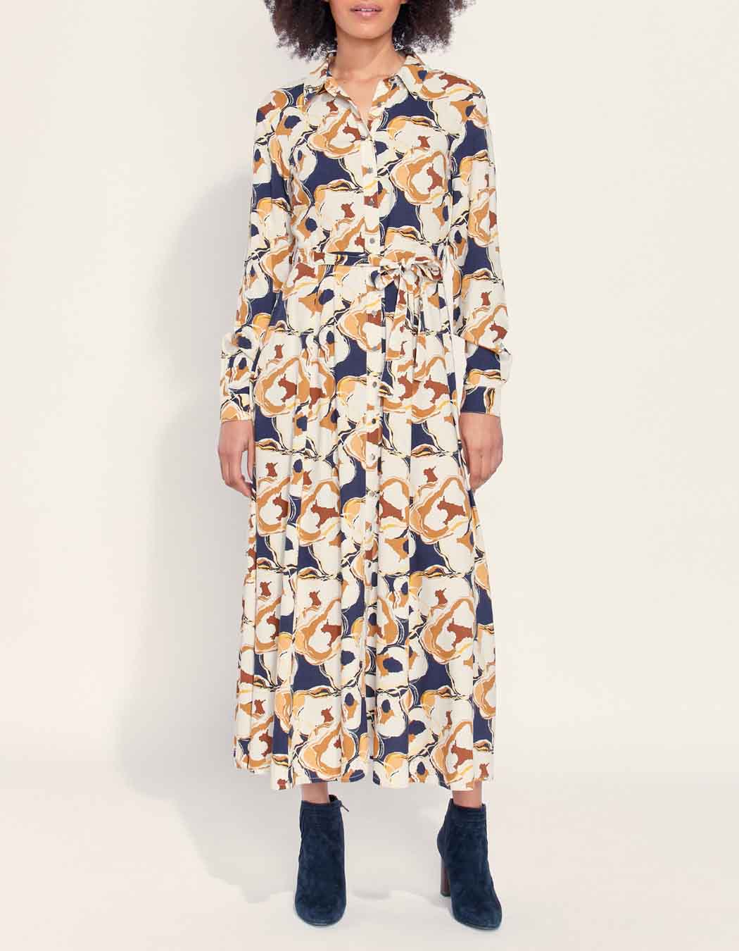 Robe chemise longue imprimée ALI