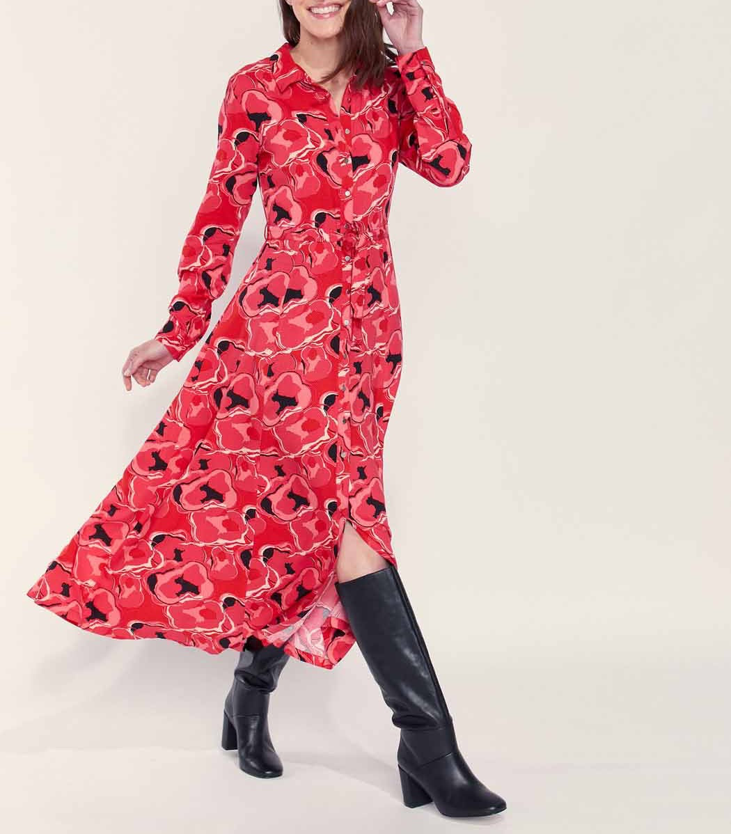 Robe chemise longue imprimée ALI