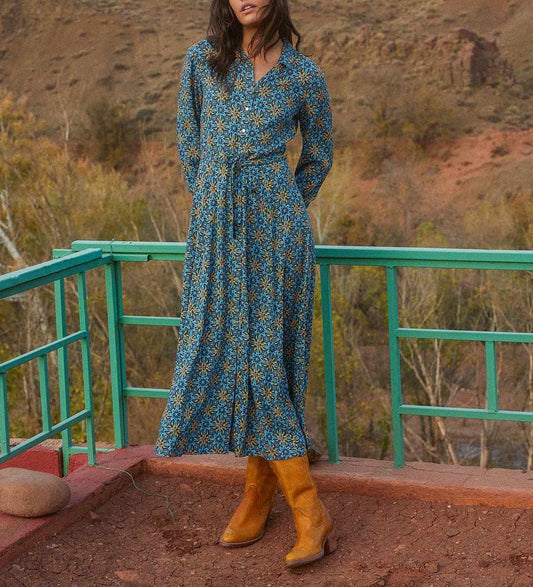 Robe chemise longue imprimée ALI
