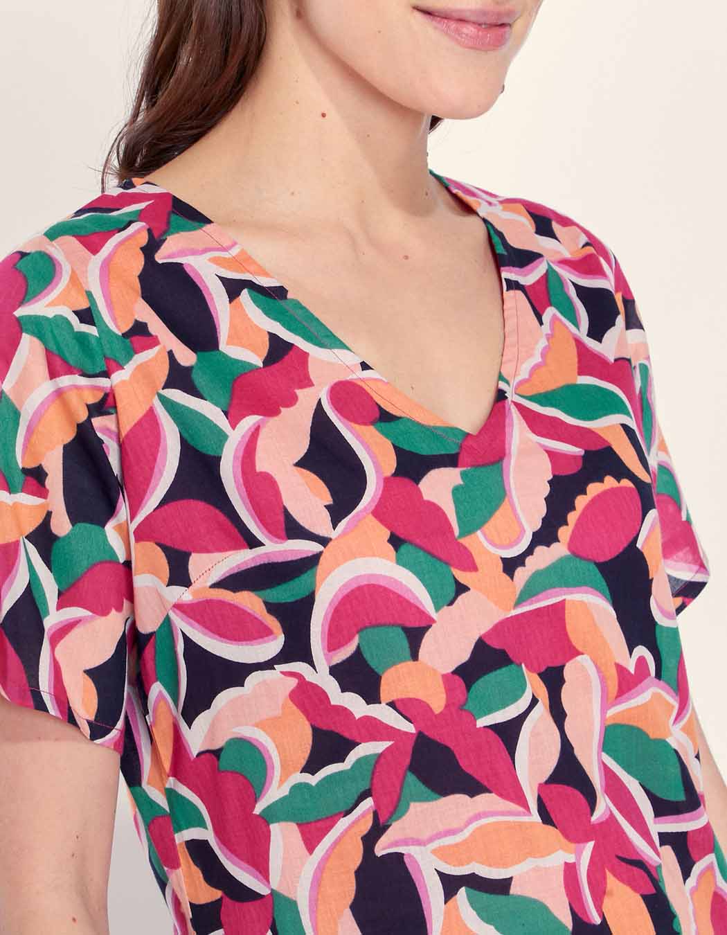 Robe imprimée courte coton bio JALA