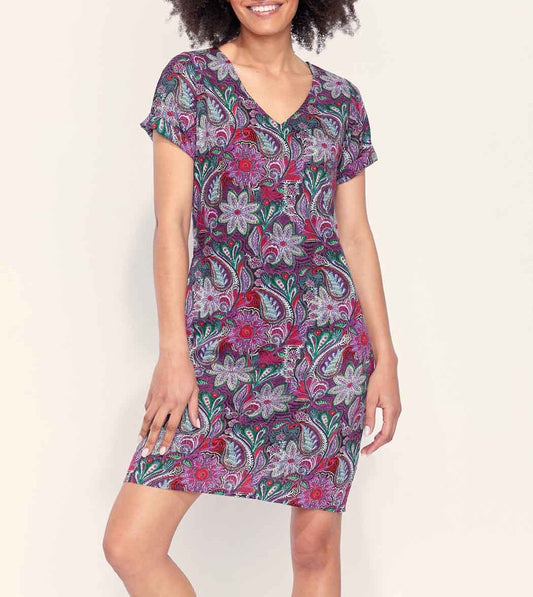 Robe imprimée courte coton bio JALA