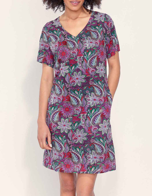 Robe imprimée courte coton bio JALA