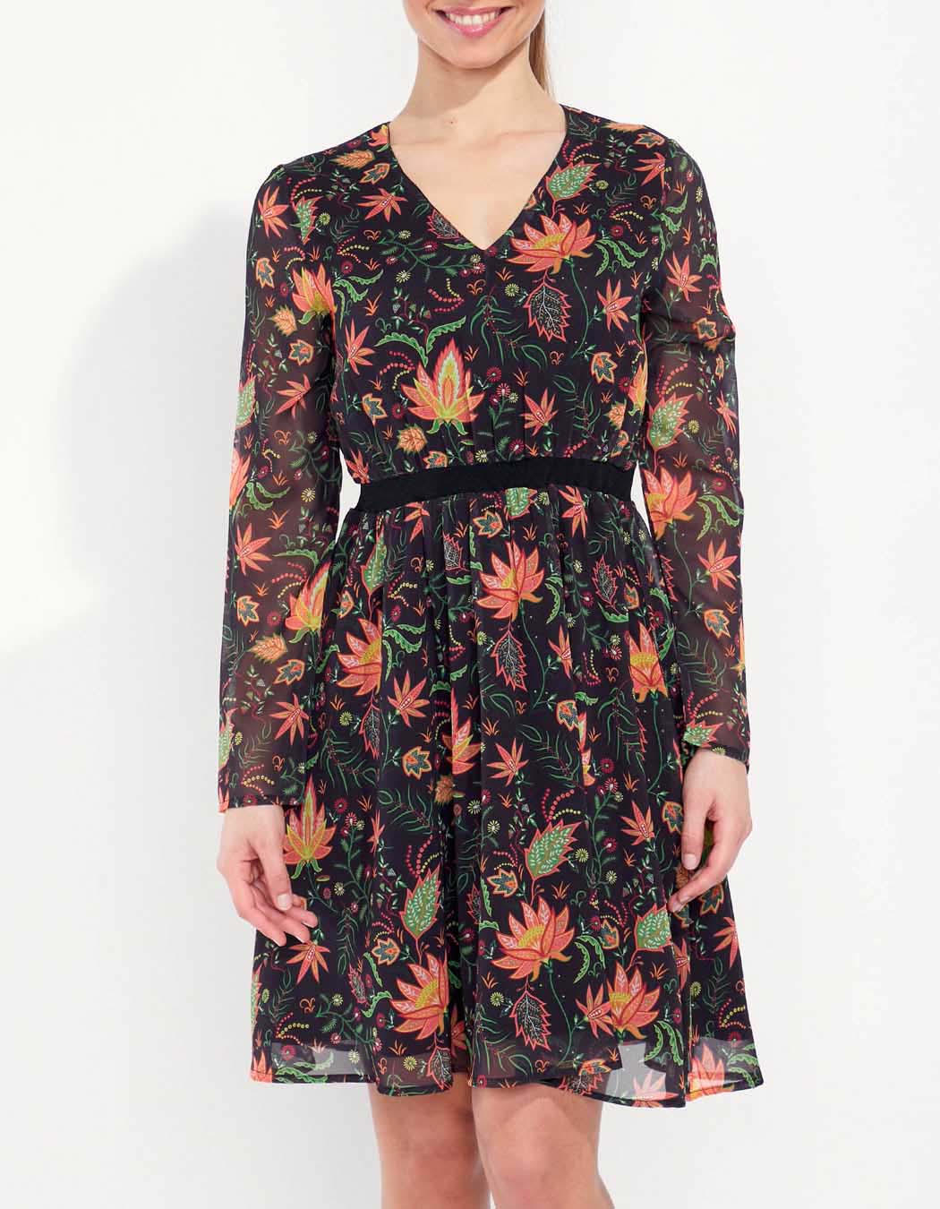 Robe fluide voile imprimée DASKAL