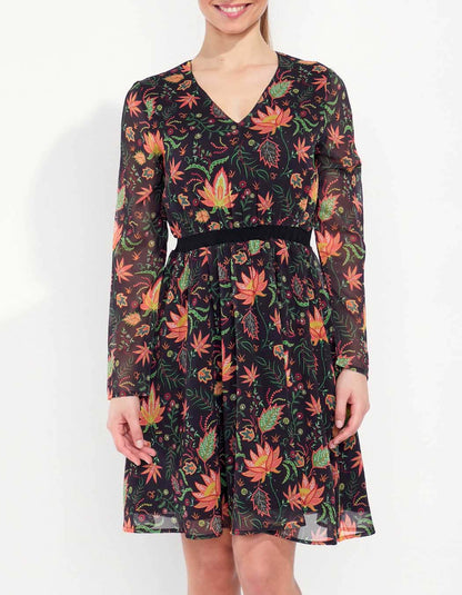 Robe fluide voile imprimée DASKAL