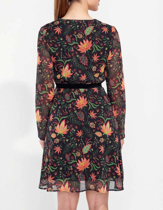 Robe fluide voile imprimée DASKAL