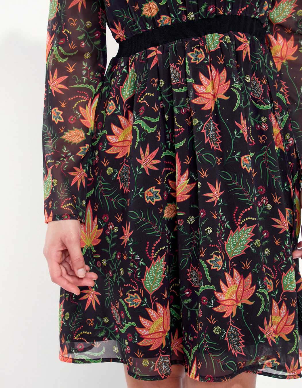 Robe fluide voile imprimée DASKAL
