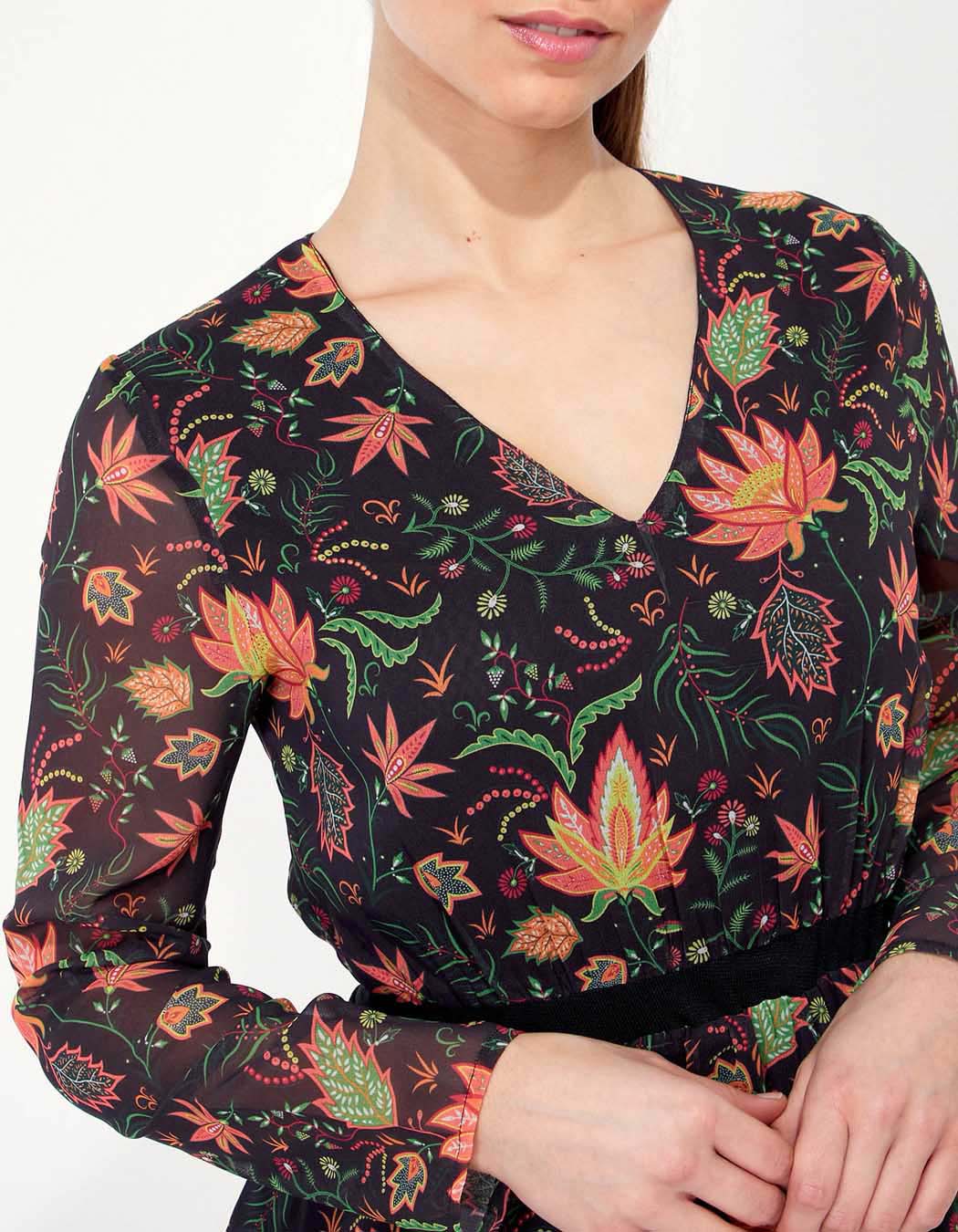 Robe fluide voile imprimée DASKAL