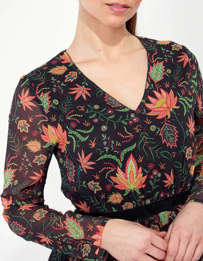 Robe fluide voile imprimée DASKAL