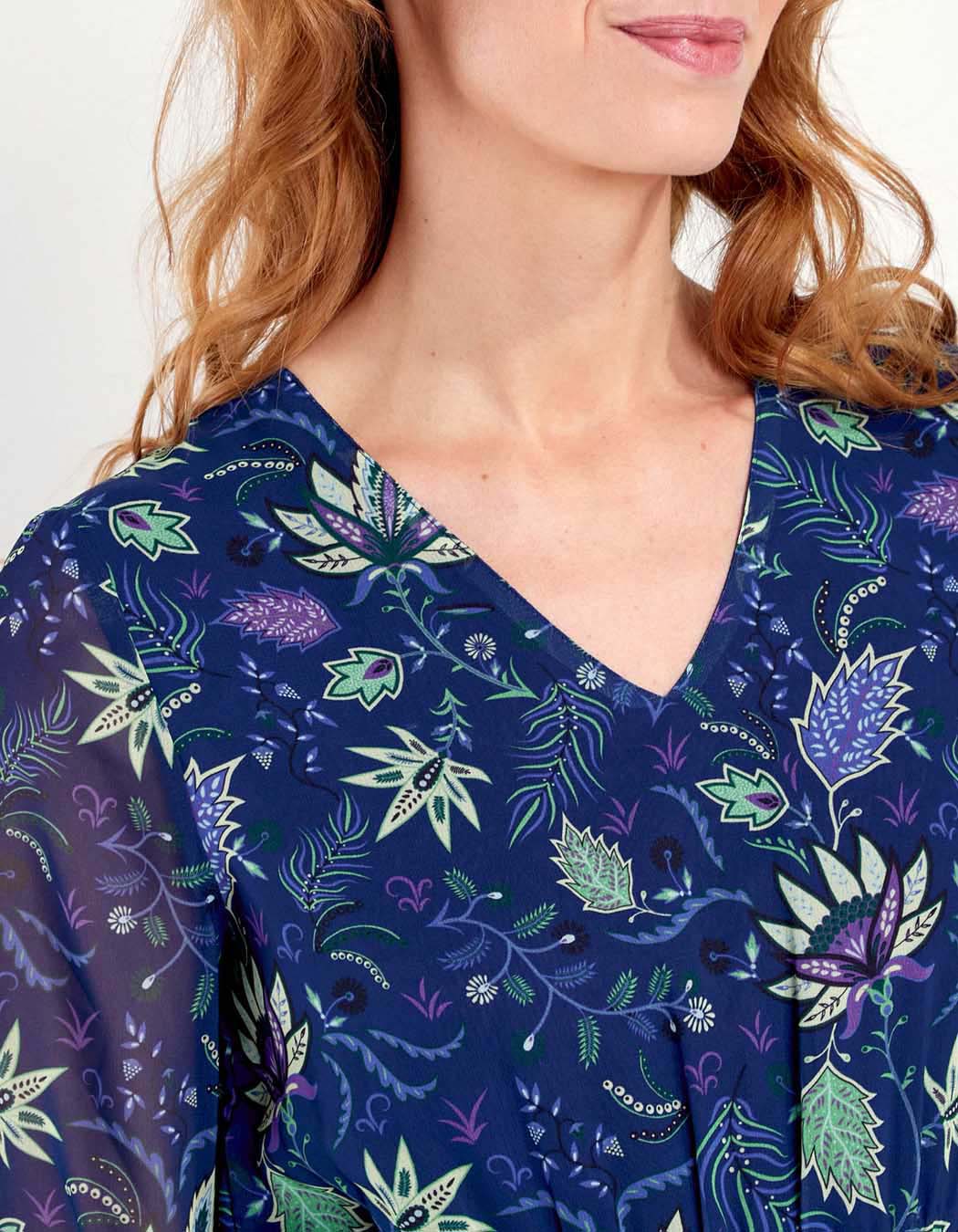Robe fluide voile imprimée DASKAL