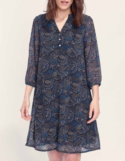Robe imprimée évasée doublée AKALIA
