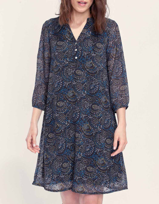 Robe imprimée évasée doublée AKALIA