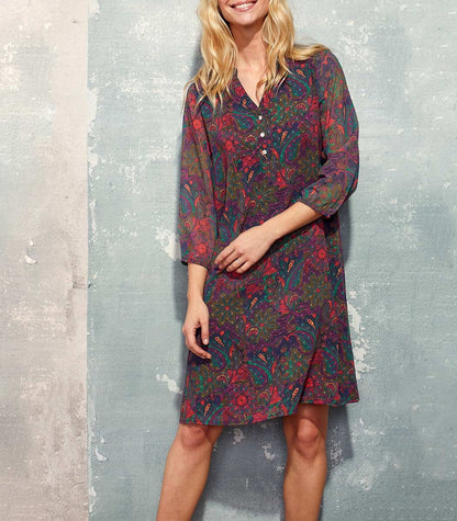 Robe imprimée évasée doublée AKALIA