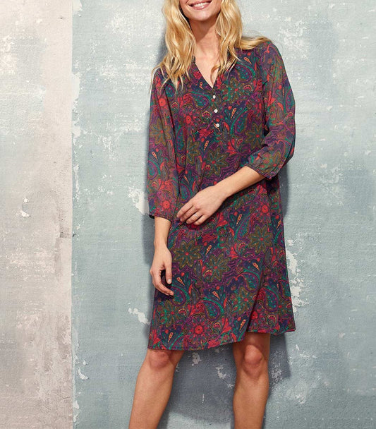 Robe imprimée évasée doublée AKALIA