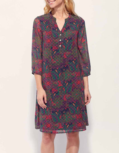 Robe imprimée évasée doublée AKALIA