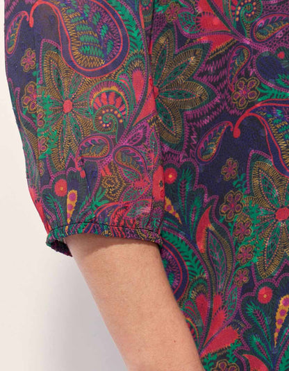 Robe imprimée évasée doublée AKALIA
