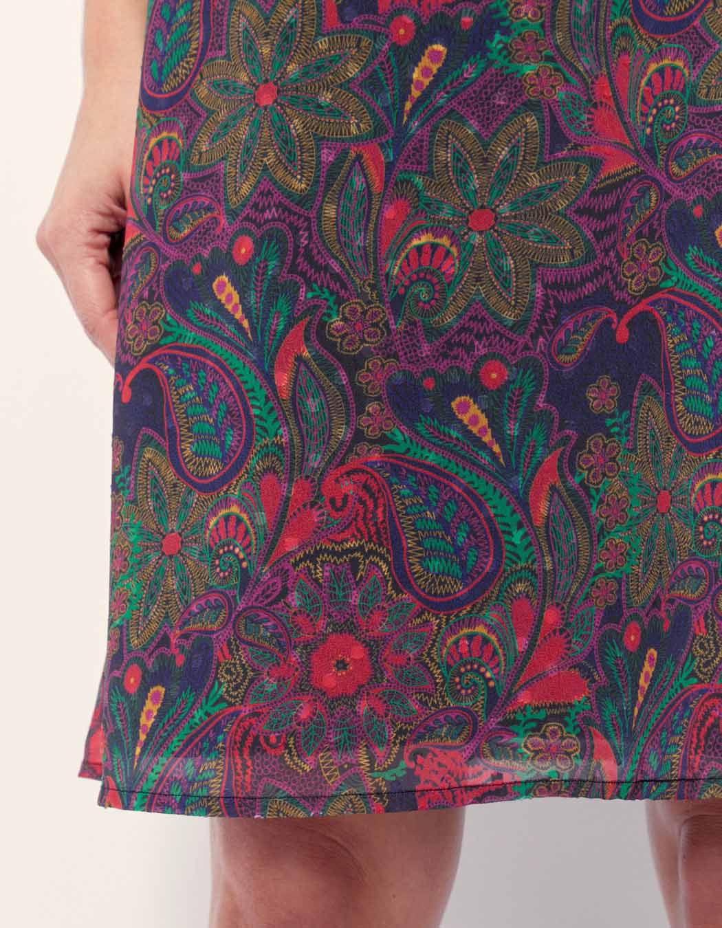 Robe imprimée évasée doublée AKALIA