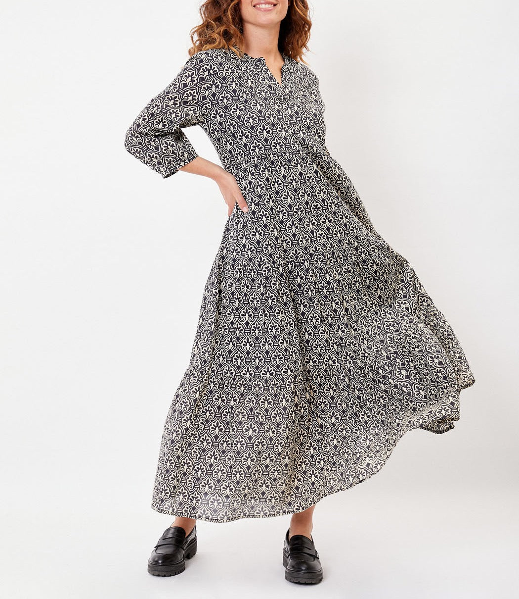 Robe longue voile de coton bio évasée CATALEYA