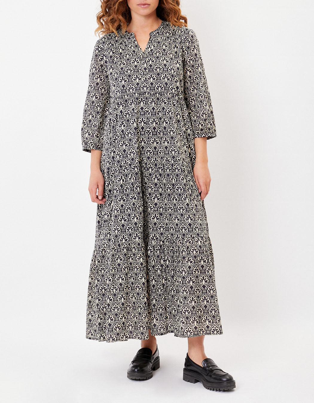 Robe longue voile de coton bio évasée CATALEYA