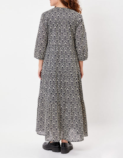 Robe longue voile de coton bio évasée CATALEYA