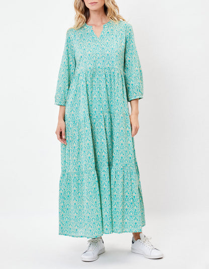 Robe longue voile de coton bio évasée CATALEYA