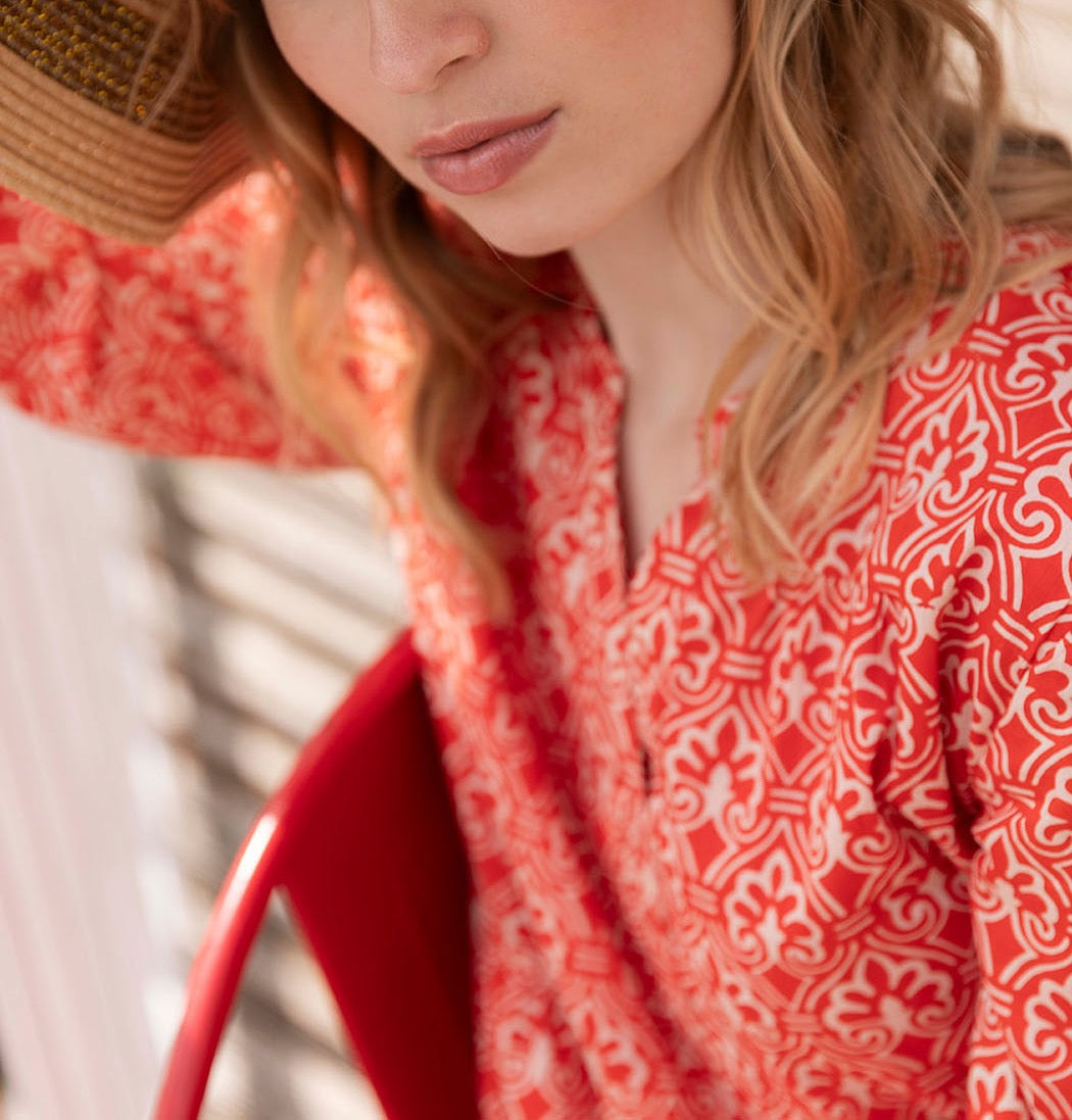 Robe longue voile de coton bio évasée CATALEYA