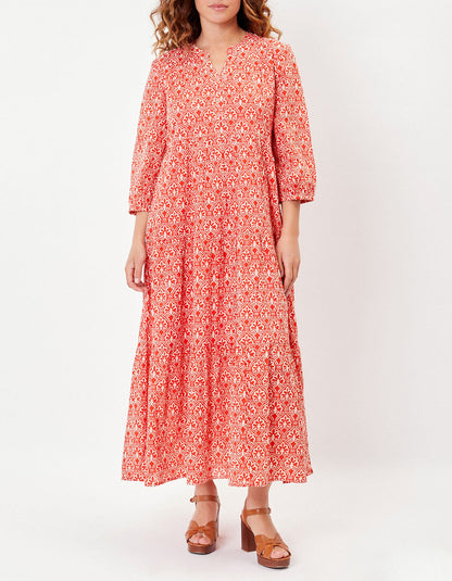 Robe longue voile de coton bio évasée CATALEYA