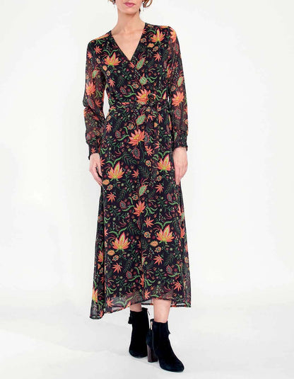 Robe longue fluide voile imprimée MALADA