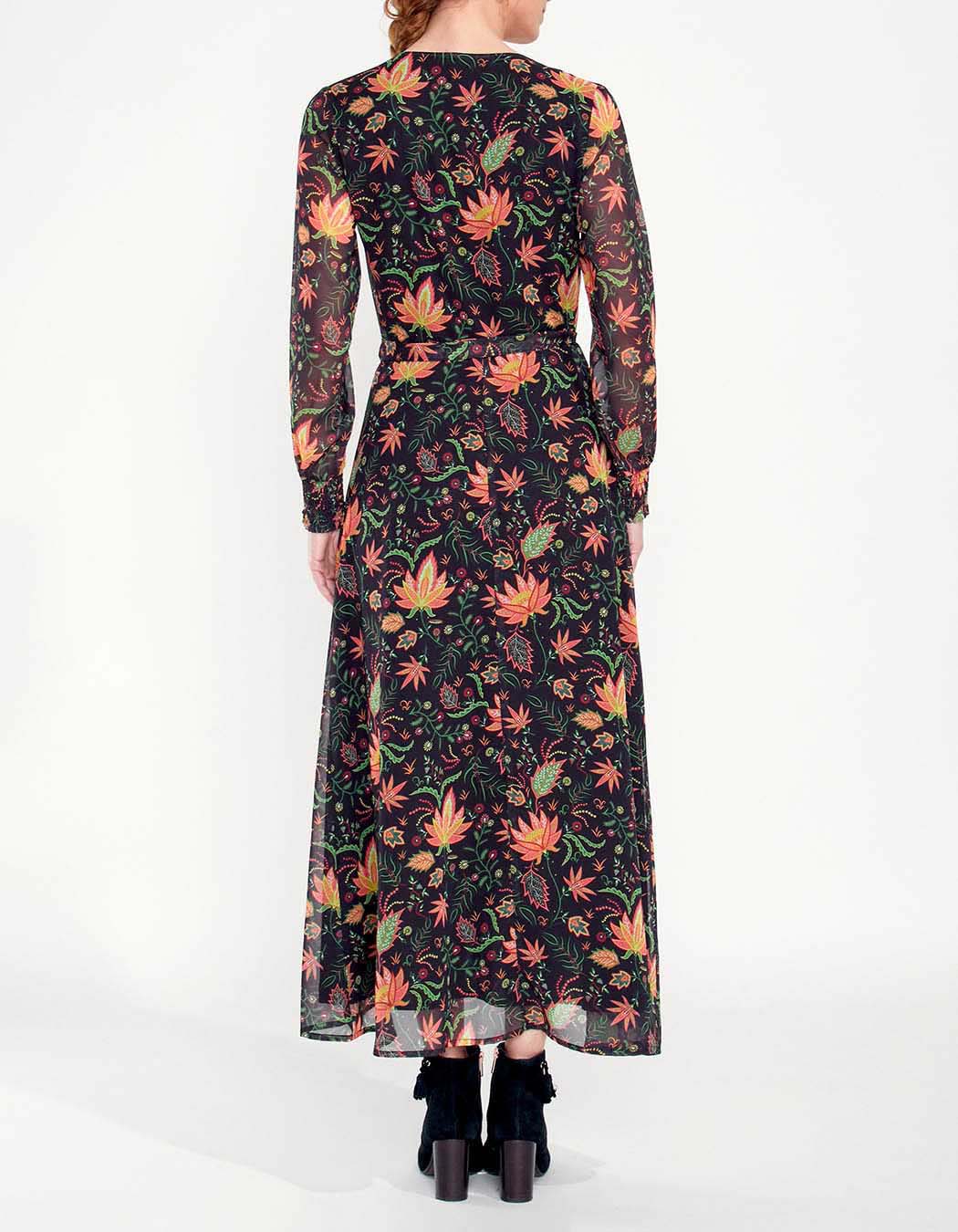 Robe longue fluide voile imprimée MALADA