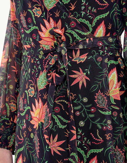 Robe longue fluide voile imprimée MALADA