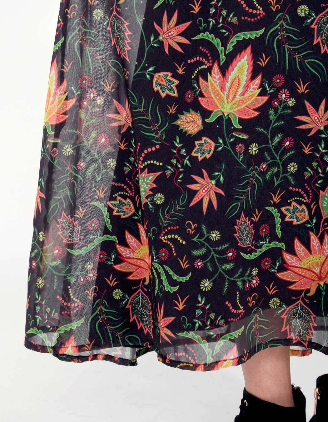 Robe longue fluide voile imprimée MALADA