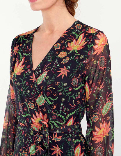 Robe longue fluide voile imprimée MALADA