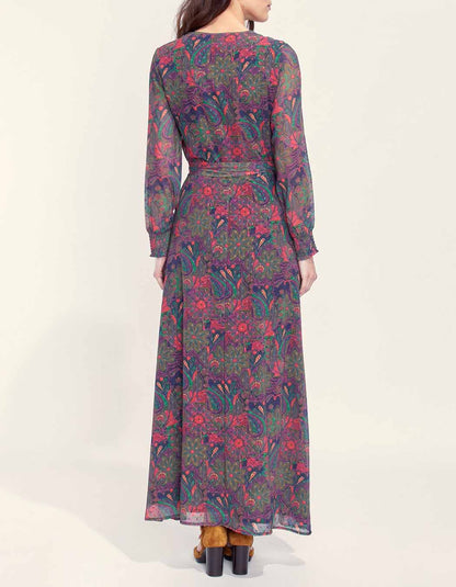 Robe longue fluide imprimée MALADA