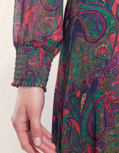 Robe longue fluide imprimée MALADA