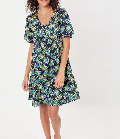 Robe coton bio évasée à volants NUSANE