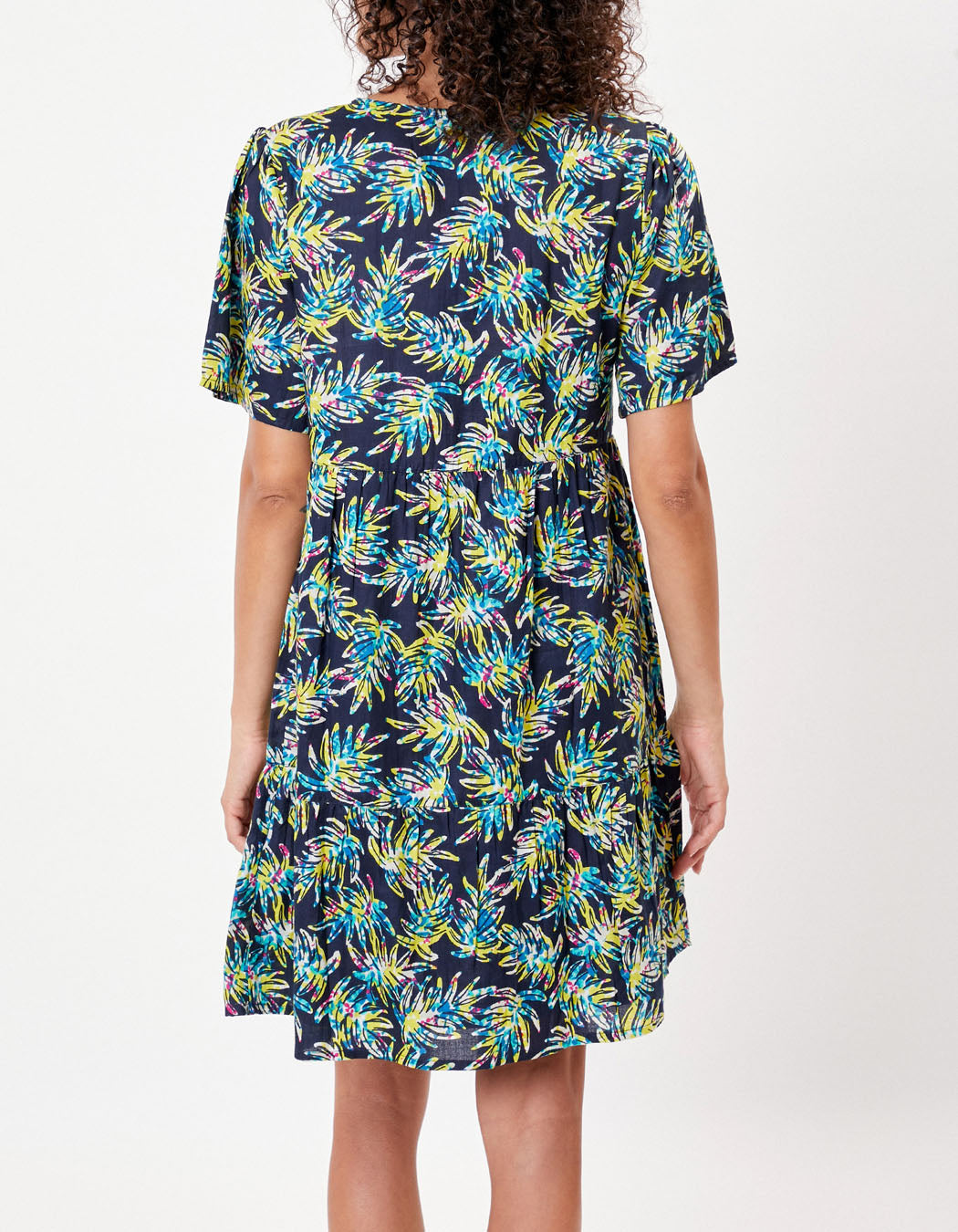 Robe coton bio évasée à volants NUSANE