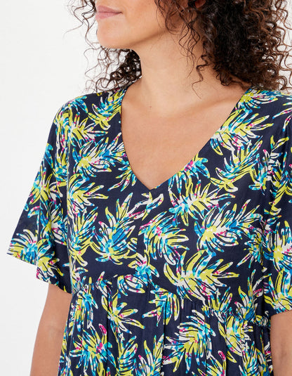Robe coton bio évasée à volants NUSANE