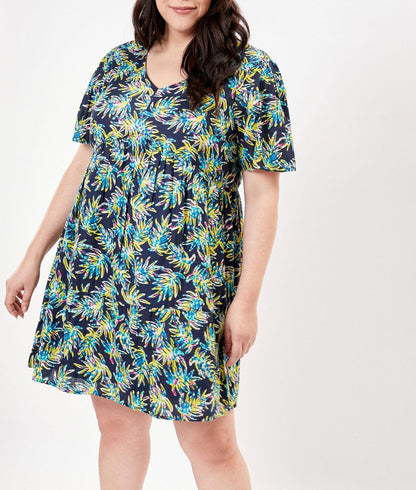 Robe coton bio évasée à volants NUSANE