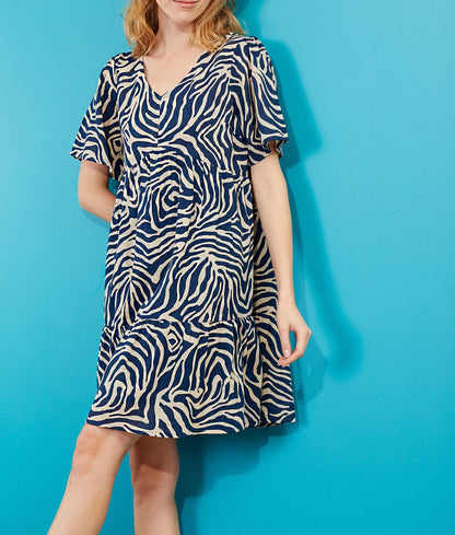 Robe coton bio évasée à volants NUSANE