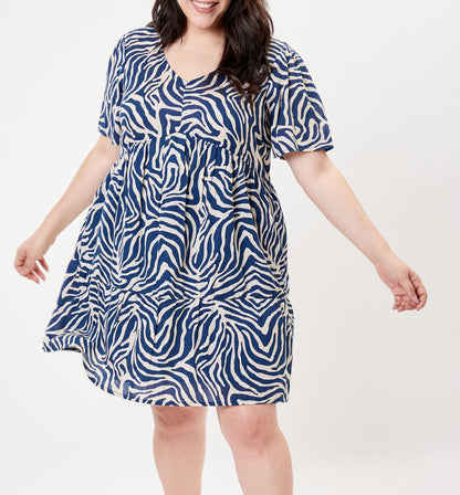 Robe coton bio évasée à volants NUSANE