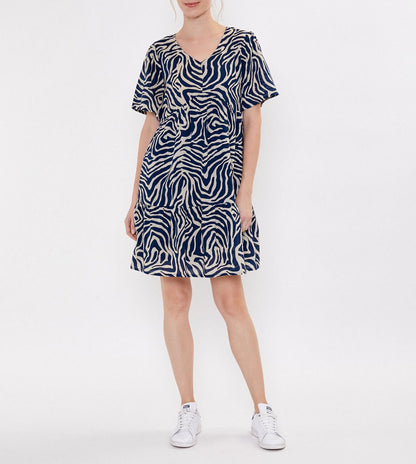 Robe coton bio évasée à volants NUSANE