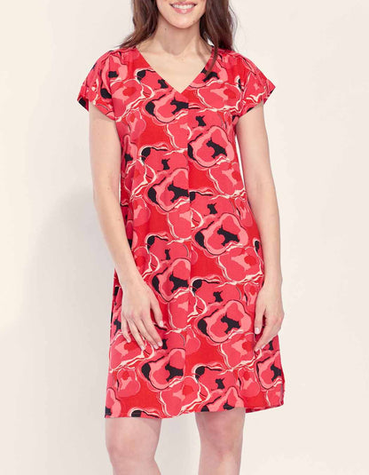 Robe imprimée fluide évasée TATOUINE
